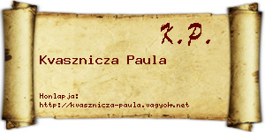 Kvasznicza Paula névjegykártya